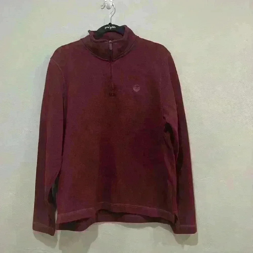 Wrangler 3/4 zip pullover red fleece size large